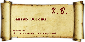 Kaszab Bulcsú névjegykártya